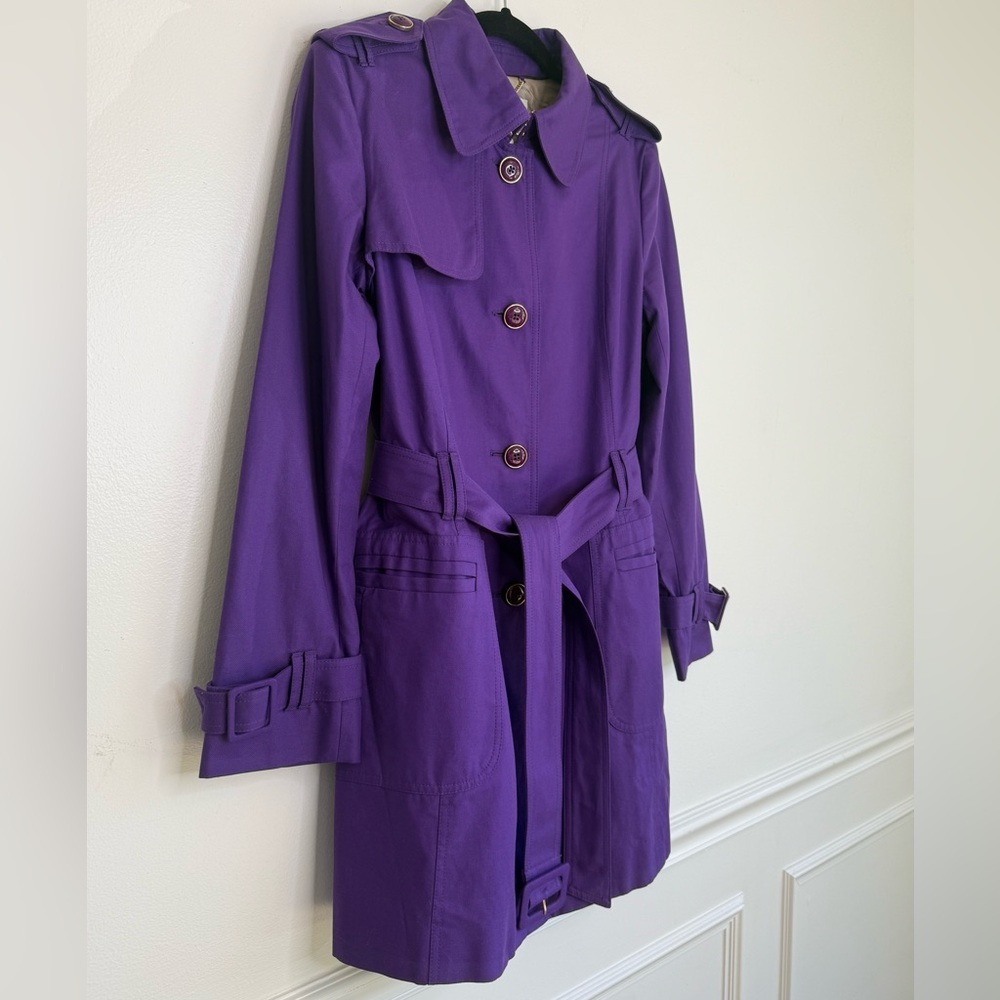 NEW Banana Republic Violet Purple Trench Coat - Picture 3 of 15